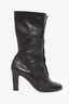 Pre-Loved Chanel™ Black Lambskin Button Up Ankle Boots Size 37.5