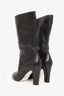 Pre-Loved Chanel™ Black Lambskin Button Up Ankle Boots Size 37.5