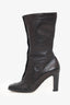 Pre-Loved Chanel™ Black Lambskin Button Up Ankle Boots Size 37.5