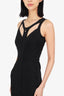 Herve Leger Black Cut-out Zip-up Sleeveless Bandage Dress Size M