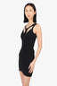 Herve Leger Black Cut-out Zip-up Sleeveless Bandage Dress Size M