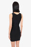 Herve Leger Black Cut-out Zip-up Sleeveless Bandage Dress Size M