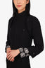 Pre-Loved Chanel™ 06P Black Tweed Zip-up Jacket with Detachable Sleeves Size 36