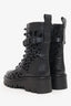 Valentino Black Leather Laser Cut Combat Boots Size 38