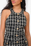 L'Agence Black/White Sleeveless Tweed Button Dress Size 4