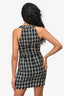 L'Agence Black/White Sleeveless Tweed Button Dress Size 4