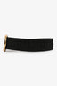 Alberta Ferretti Black Braided Suede Waist Belt with Gold Buckle