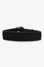 Alberta Ferretti Black Braided Suede Waist Belt with Gold Buckle