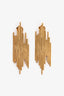 Alberta Ferretti Gold Toned Large Tubular Clip On Earrings