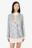 Balmain Silver Sequin Blazer Size 40