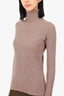 Pre-Loved Chanel™ 03A Brown Ribbed Turtle Neck Sweater Size 42