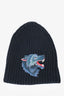 Gucci Black Wool Knitted Wolf Beanie