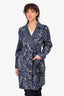 Weekend Max Mara Blue Printed Reversible Wrap Jacket Size 8