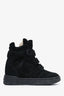 Isabel Marant Black Suede Hidden Wedge 'IM3' Sneakers Size 5.5