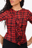 Isabel Marant Etoile Red/Black Tartan Ruched Top Size 36