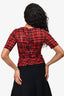 Isabel Marant Etoile Red/Black Tartan Ruched Top Size 36