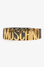 Moschino Grey Suede Logo Plaque Belt Size 38