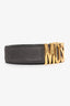 Moschino Grey Suede Logo Plaque Belt Size 38