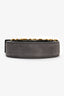 Moschino Grey Suede Logo Plaque Belt Size 38