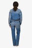 Maje Light Blue Crystal Embellished Cropped Denim Jacket + Pants Set Size 36