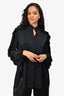 Ellery Black Silk Ruffle Sleeve Detail Button-Up Shirt Size 2 US (As Is)