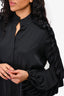 Ellery Black Silk Ruffle Sleeve Detail Button-Up Shirt Size 2 US (As Is)