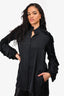 Ellery Black Silk Ruffle Sleeve Detail Button-Up Shirt Size 2 US (As Is)