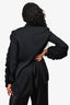 Ellery Black Silk Ruffle Sleeve Detail Button-Up Shirt Size 2 US (As Is)