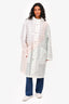 Hermès Sheer White/Multicolour Striped Panelled Rain Jacket Size 44