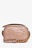 Gucci Taupe Leather Chevron Quilted Mini Camera Bag