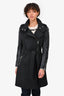 Mackage Black Wool/Leather Belted Coat Size S