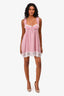 For Love & Lemons Pink Gingham/Lace Sleeveless Baby Doll Dress Size XS