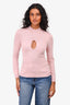 LOBA Pink Mockneck Cut-Out Detail Top Size M