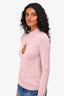 LOBA Pink Mockneck Cut-Out Detail Top Size M