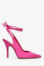 The Attico Pink Fabric Pointed Toe Strappy Heels Size 37.5 (As Is)