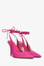 The Attico Pink Fabric Pointed Toe Strappy Heels Size 37.5 (As Is)