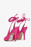 The Attico Pink Fabric Pointed Toe Strappy Heels Size 37.5 (As Is)