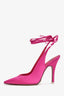 The Attico Pink Fabric Pointed Toe Strappy Heels Size 37.5 (As Is)