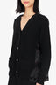 Sacai Black/Purple Velvet Pleated Knit Cardigan Size 2