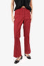 Helmut Lang Red/Black Houndstooth Wide Leg Pants Size 8