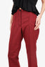 Helmut Lang Red/Black Houndstooth Wide Leg Pants Size 8