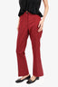 Helmut Lang Red/Black Houndstooth Wide Leg Pants Size 8