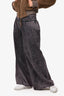 Pre-Loved Chanel™ 2022 Black/Purple Washed Denim High Waisted Wide Legged Jeans Size 40