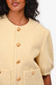 Celine Yellow Wool Tweed Puffed Sleeve Jacket Size 38