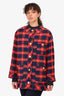 Gucci Navy/Red Wool Blended Checked Tweed Jacket Size 42