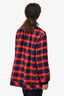 Gucci Navy/Red Wool Blended Checked Tweed Jacket Size 42