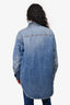 Gucci Blue Denim Padded Button-Up Jacket Size 38