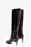 Valentino Black Leather Knee High Rockstud Heeled Boots Size 39