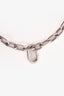 Prada Sterling Silver Triangle Logo Chain Charm Bracelet