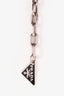 Prada Sterling Silver Triangle Logo Chain Charm Bracelet